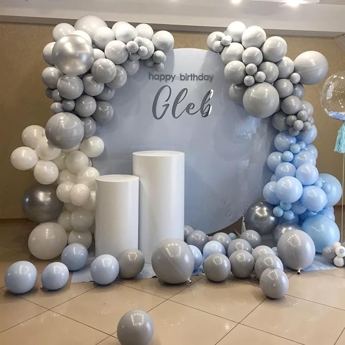 Voircoloria 130pcs Gray Balloons Garland Arch Kit, 18 12 10 5 Inch | - Image 8