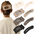 Velscrun Flat Hair Clips for Women Girls, 2 Styles 8 Pcs Lay Flat Claw Clips, Strong Hold French Duck Billed Large Side Hair Jaw Clip for All Hair Types, Fashion Trendy Hair Accessories Brown