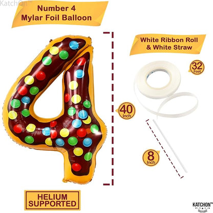 KatchOn Number 4 Balloon 40 Inch, 4 Birthday Decorations | Donut, 4 Balloon - Image 4