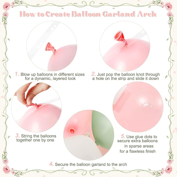 Pink and Green Gold Balloon Arch Kit - Image 6