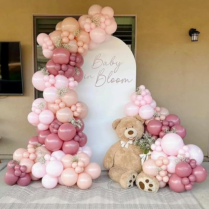 Pink and Purple Balloons 12inch Dusty Purple Blush Pink Balloon - Image 3