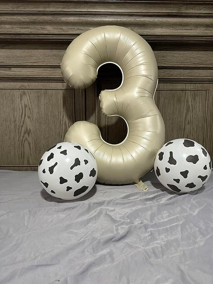 9 Balloon Numbers Birthday Decorations, 40In Cream Balloons - Image 2