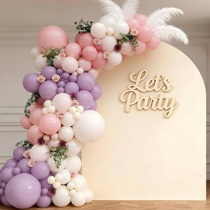 Pink Purple White Balloon Garland Arch Kit 143Pcs Lavender Light Pastel Purple by Unknown