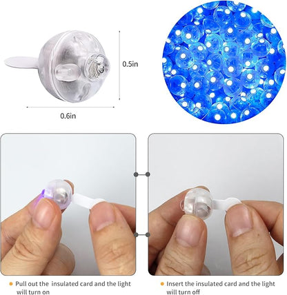 Aogist 50pcs Blue Balloon Lights, Long Standby Time Waterproof Mini Light - Image 3