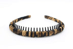 Leopard Print hairbands,hair Headbands for women,Fashion Hair Accessories,Non-slip Resin comb teeth hair hoop ((Pack of 4))