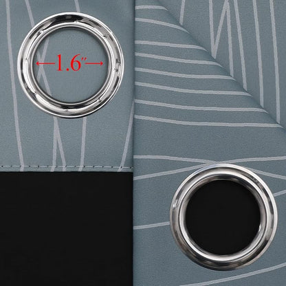 Stone Blue and Greyish White Blackout Curtains 54 Inch Length, Light Blocking - Image 7