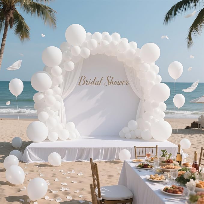 White Balloons Birthday Decorations 30 Pack 18 inch Round Wedding Ballons - Image 3