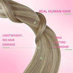 YoungSee Human Hair Tape in Extensions Blonde Highlight Real Hair Tape in Extensions for Women Tape-in Remy Hair Extension Blonde 16In 20pcs 50g Easy to Apply
