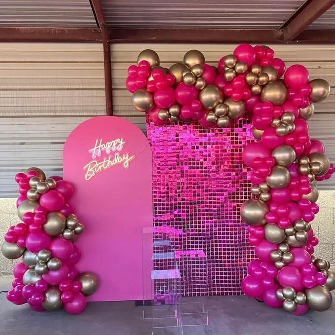 MEBAY Hot Pink Black Rose Gold Balloon Arch Garland Kit - Image 5