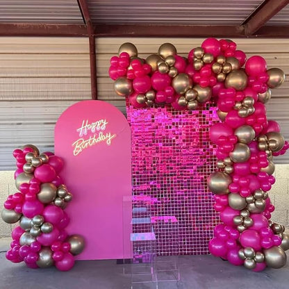 MEBAY Hot Pink Black Rose Gold Balloon Arch Garland Kit - Image 5