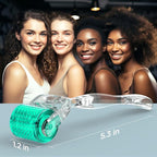 Derma Roller Titanium 0.30mm Microderm Roller Kit - 192 Micro Needles Microneedle Dermal Roller for Scalp and Body, At Home Microdermabrasion Face Roller (Green)