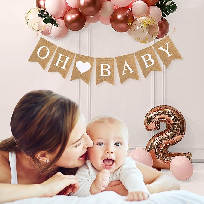 Baby Burlap Banner, Pre-strung Banner - Image 4