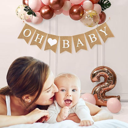 Baby Burlap Banner, Pre-strung Banner - Image 4