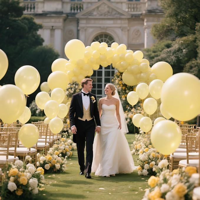 110pcs Pastel Yellow Balloon 12 Inch, Pastel Yellow Latex Balloons - Image 7
