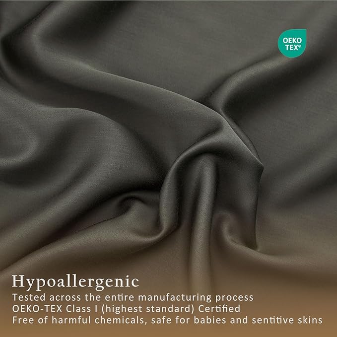 TOSMO Luxury Pillow Case Set of 2 - Cooling Viscose Derived from Bamboo, Oeko-TEX, Breathabl Silky Soft Pillow Cases with Envelope Closure (King / 20x36, Charcoal)