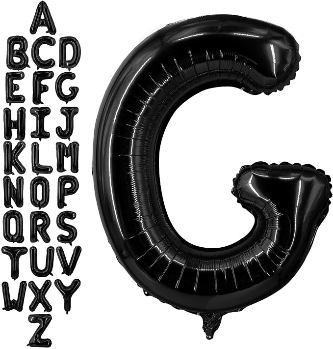 40 Inch Black Letter G Balloons, DIY Phrase Foil Alphabet Letter G Balloons DIY by LHOAVWE