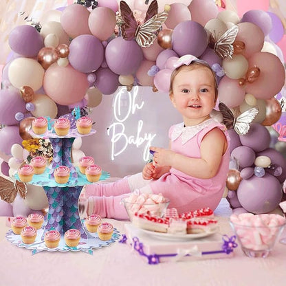 Pink and Purple Balloon Arch Kit, Sand White, Rose Gold - Image 4