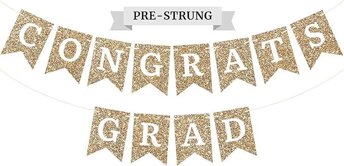 Pre-Strung Congrats Grad Banner by PerfectOccasion