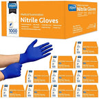 Inspire Black Nitrile Disposable Gloves | 4.5 Nitrile Safety Medical Exam Cooking Cleaning Disposable Black Gloves (Blue - Case of 1000, XXL)