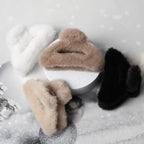 Fluffy Hair Clips for Women and Girls Cut Out Half Shape Claw Clips for Thin Medium Fine Hair Nonslip Jaw Clips Winter Hair Accessories Pack of 4