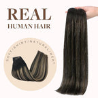GOO GOO Clip in Hair Extensions Real Human Hair, Remy Human Hair Extensions Clip ins for Women, Natural Human Hair, 22 Inch 160g 7Pcs, 1B/16/1B Balayage Natural Black to Light Blonde