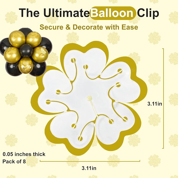 8Pcs Balloon Flower Clips Double Layer Plum Blossom Party Decor | Reusable - Image 2