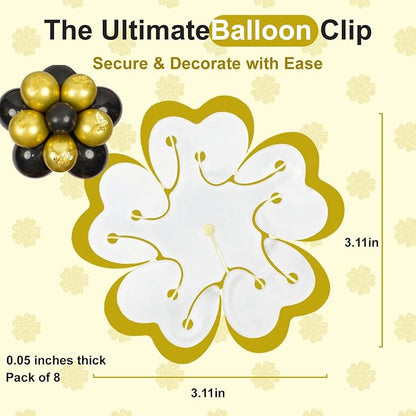 8Pcs Balloon Flower Clips Double Layer Plum Blossom Party Decor | Reusable - Image 2