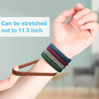BAOLI 100PCS Seamless Hair Ties, Soft Ponytail Holders, Nylon Thick Hair Ties Bands, Large Hair Elastic Holder No Damage for Heavy Hair, 2 Inch in Diameter, 5 Colors with Gold Thread