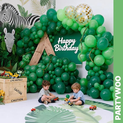PartyWoo Green Balloons 66pcs Pack Light Green Latex Balloons | Lime Dark - Image 8