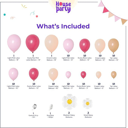HOUSE OF PARTY Rainbow Balloon Arch Kit – 140PCS Assorted Color Balloon Garland - Image 2