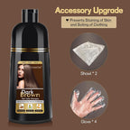 Dark Brown Hair Dye Shampoo, Hair Color Shampoo for Women, 3 in 1 Hair Dye for Gray Hair 100% Grey Hair Coverage/Instant/Herbal Ingredients 17.6 OZ