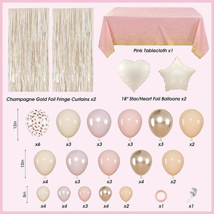 Amandir Boho Dusty Pink Birthday Decorations - Image 2