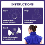 Microwavable Heating Pad for Neck, Shoulders, and Back by Joy & Grace | 5 Lb Weighted Neck & Shoulder Wrap | Moist Heat Therapy Pack for Relaxation and Comfort | Soft Micro-Mink Cover | Unscented Blue
