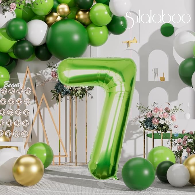 40 Inch Green Number 7 Balloon Lime Big Large Helium Number 0-9 | Giant Digital - Image 6
