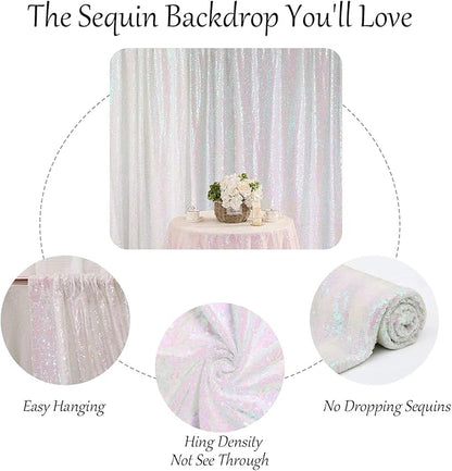 Eternal Beauty Iridescence Sequin Backdrop Curtains, 2 Panels 2x8FT | 3mm - Image 7