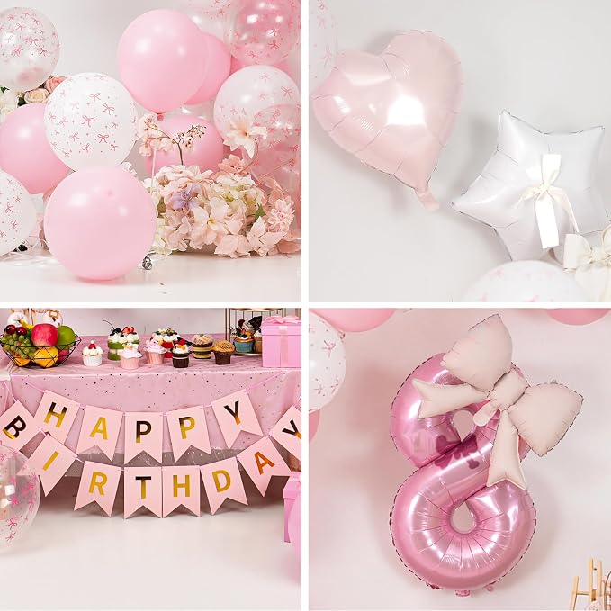 8th Pink Bow Birthday Decorations - Image 7