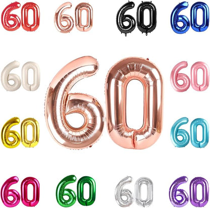 Rose Gold Number 60 Balloon 40 Inch by IWERP