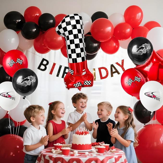 1 pack racing theme 40-inch digital foil balloon, featuring black and white - Image 6