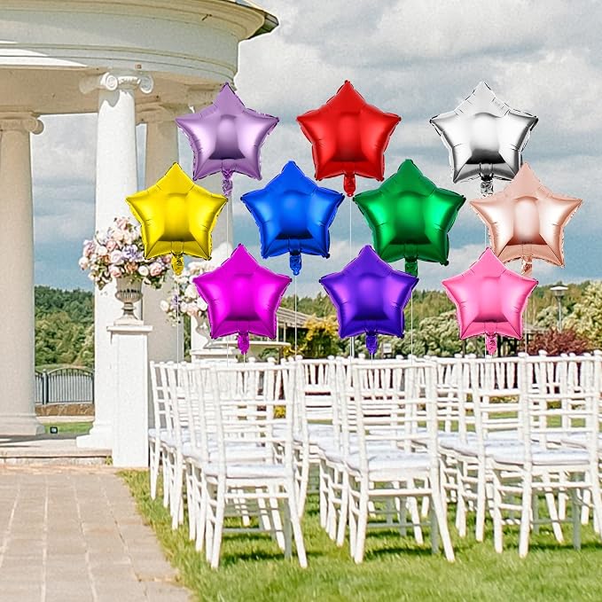 Raiten 100 Pcs 18 Inch Star Foil Balloons Large Helium Balloons Star Shaped - Image 4