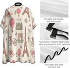 Barber Cape Pink Paris Eiffel Tower Hair Cutting Cloak, Adjustable Salon Cape Apron for Barber Salon, Barber Aceessories