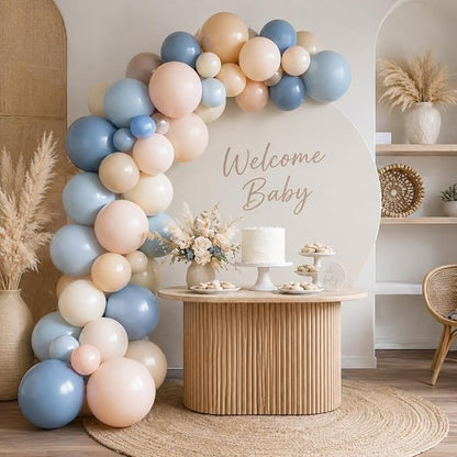 Dusty Blue Nude Sand Balloons, Double Stuffed Apricot Nude Balloon Slate Fog - Image 7