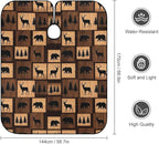 Salon Gown Cape Rustic Wood Bear Moose Pattern Haircut Gown, Full Coverage Haircut Hairdressing Cloth Apron for Hairstylists, Easy Clean