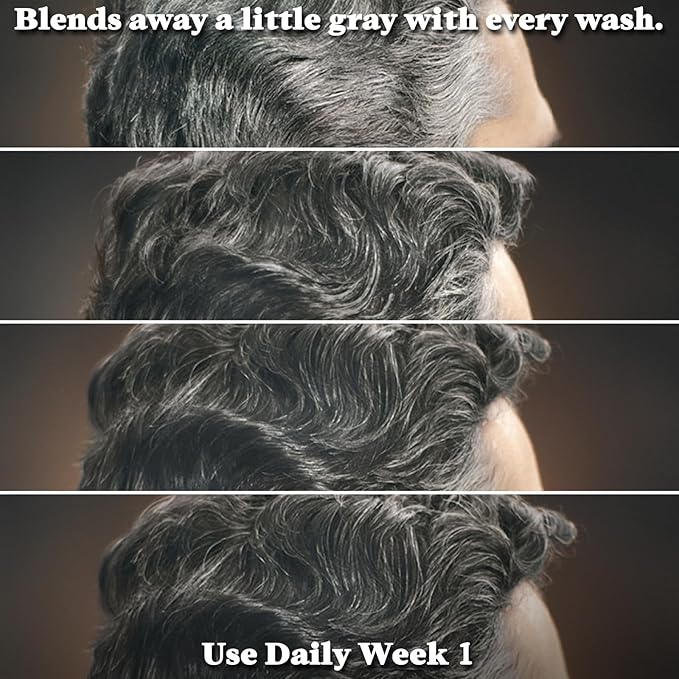Just for Men Control GX Grey Reducing Beard Wash Shampoo with Keratin, Gradually Colors Mustache and Beard, Leaves Facial Hair Thicker Softer and Fuller, 4 Fl Oz - Pack of 3 (Packaging May Vary)