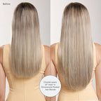 Luxy 100% Remy Human Hair – Halo Clip-In Hair Extensions –Natural Looking Volume & Length - One-Piece - Easy 5-Min Application 150 grams 12" Dimensional Rooted Ash Blonde