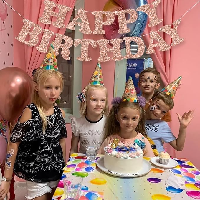 Rose Gold Happy Birthday Banner - Image 5