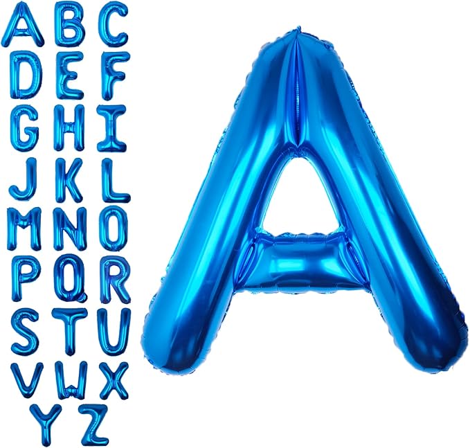 40 Inch Blue Letter A Balloon Big Foil Helium Letter Balloons A-Z | Giant Large by SULALABOO