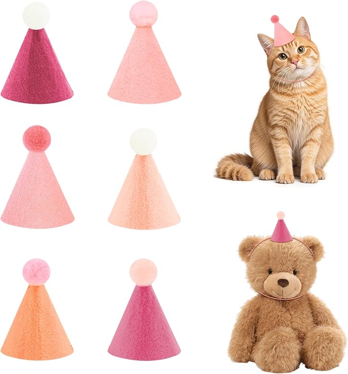CANREVEL Mini Party Hats for Stuffed Animals Headwear, Birthday Hats by CANREVEL