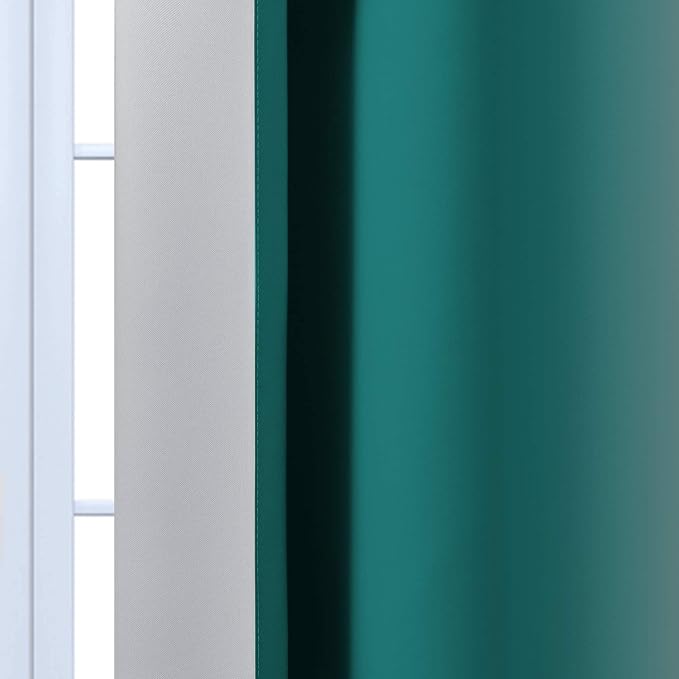 Yakamok Ombre Curtains Teal and Greyish White - Image 7
