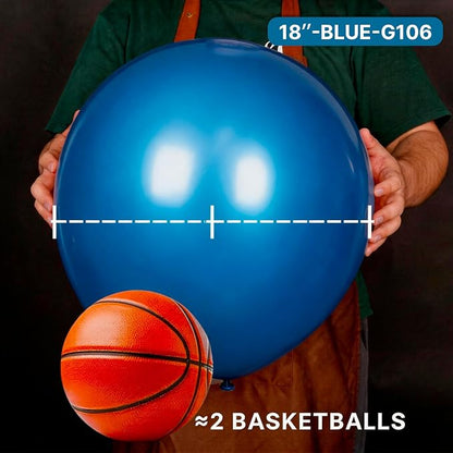PartyWoo Metallic Blue Balloons 20pcs Chrome Blue Color 18 Inch | Balloons - Image 2