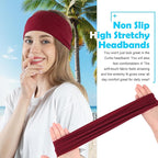 RITOPER Wide Headbands for Women Non Slip, Workout Yoga Running Womens Headband Boho Hair Bands for Women's Hair, Thick Sweat Head Bands Solid Head Wraps Bandana